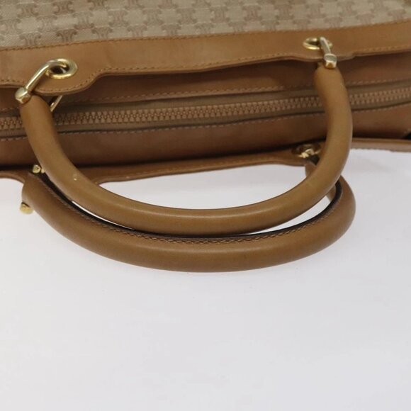CELINE Macadam Canvas Hand Bag Beige Gold Auth BA1995 - Picture 8 of 16